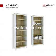 Book Case  Size 80 - Garvani MELVIN BC / White - Dakota Oak